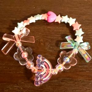 Home made bead bracelet: Pink and purple sky